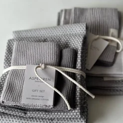 Gavesett med 1 kjøkkenhåndkle & 2 oppvaskkluter granite