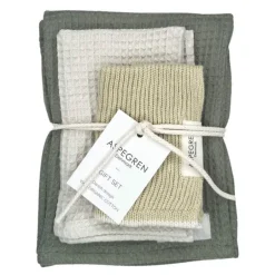 Gavesett med 1 kjøkkenhåndkle & 2 oppvaskkluter wasabi