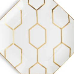 Gio Gold tallerken åttekantet 23 cm hvit