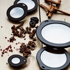 Glasslokk 28 cm klar/svart