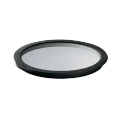 Glasslokk 16 cm klar/svart