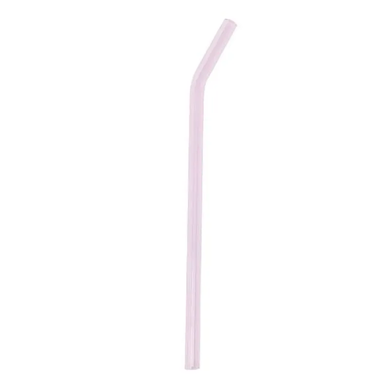 Glasspipe sugerør lys rosa
