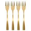 Golden kakegaffel 15 cm 4 stk gylden