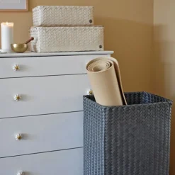 Grand superb skittentøyskurv m/lokk 44x31x60 cm dark grey