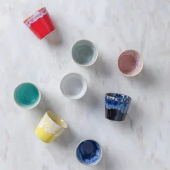 Gres espressokopp 10 cl 6,5x6 cm grå