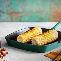 Grillpanne av støpejern 23 cm grønn