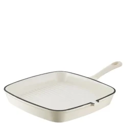 Grillpanne av støpejern 23 cm krem