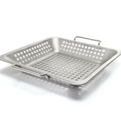 Grillwok perforert 39x3,5x5 cm rustfritt stål