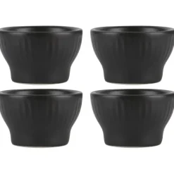 Groovy stentøy eggeglass 4 stk gaveeske svart