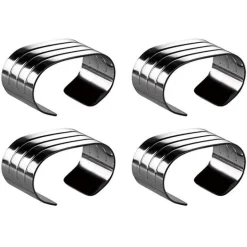 Groovy stentøy serviettring 4 stk blank