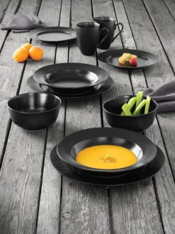 Groovy stentøy suppetallerken 23 cm svart