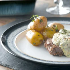 Halo tallerken 28 cm 4 stk blå/svart