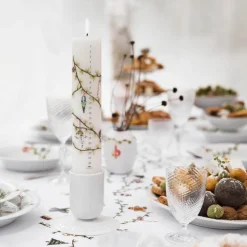 Hammershøi lysestake kubbelys medium hvit