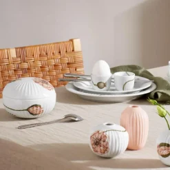 Hammershøi Poppy bonbonnier 12 cm hvit m/dekor