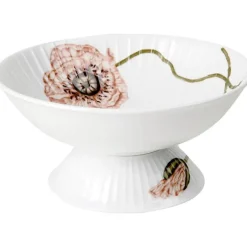 Hammershøi Poppy skål på stett 16 cm hvit m/dekor