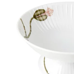 Hammershøi Poppy skål på stett 16 cm hvit m/dekor