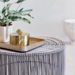 Harper sidebord 2 stk rotting 65x65x45 cm natur/grå