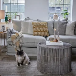 Harper sidebord 2 stk rotting 65x65x45 cm natur/grå