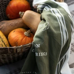 Harvest & Gatherings kjøkkenhåndkle organisk bomull 50x70 cm oliven/hvit