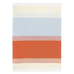 Hennika pledd 120x180 cm orange/hvit/blå
