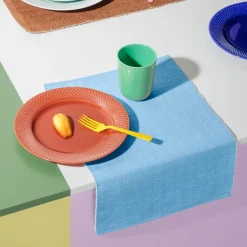 Herringbone dekkebrikker 43x30 cm turkis