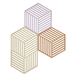 Hexagon bordskåner 3 stk 24 cm lupine/warm sand/light terracotta