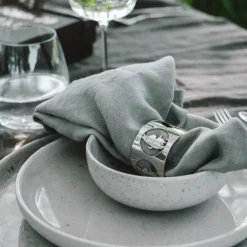 Hilke x Mummi serviettringer 5 cm 2 stk Mummitrollet nikkelbelagt messing