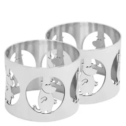 Hilke x Mummi serviettringer 5 cm 2 stk Mummipappa nikkelbelagt messing