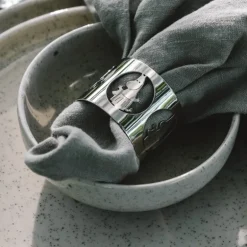 Hilke x Mummi serviettringer 5 cm 2 stk Mummimamma nikkelbelagt messing