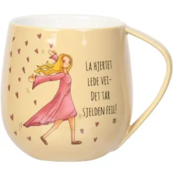 Hjertet krus 40 cl vintage gul/multi