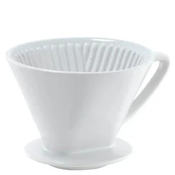 Håndbrygger i porselen for filter størrelse 4 hvit