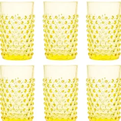 Hobnail glass 20 cl 6 stk citrine