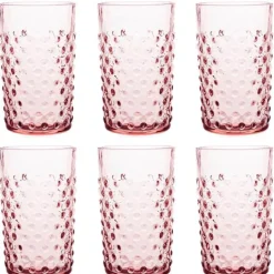Hobnail glass 20 cl 6 stk rosaline