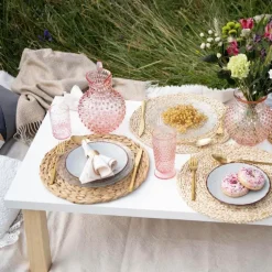 Hobnail glass 20 cl 6 stk rosaline