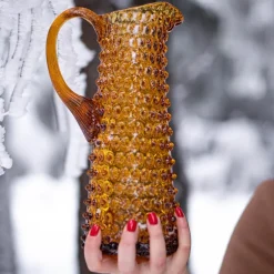 Hobnail karaffel 1L amber