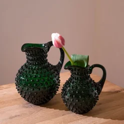 Hobnail karaffel 1L dark green