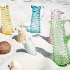 Hobnail karaffel 1L light green