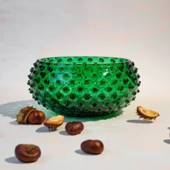Hobnail skål 23 cm dark green