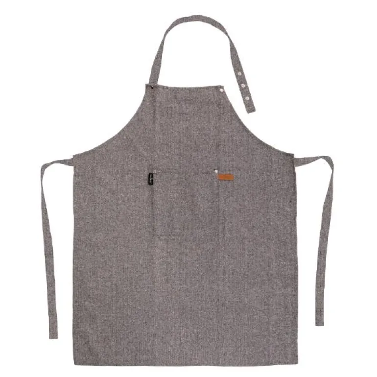 Home forkle fiskebeinsmønster grå