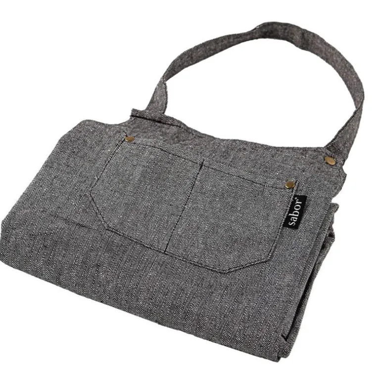 Home forkle fiskebeinsmønster grå