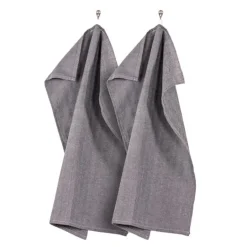 Home kjøkkenhåndkle 2 stk grå/hvit