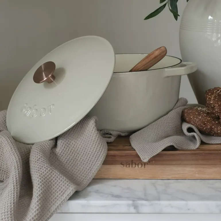 Home kjøkkenhåndkle 70x50 cm 2 stk oliven/mint