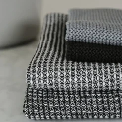 Home kjøkkenhåndkle 70x50 cm 2 stk svart/hvit