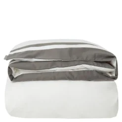 Hotel contrast sengetøy bomullssateng 140x220 cm hvit/charcoal
