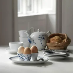 Hvit Riflet eggeglass 2 stk