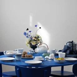 Hvit Riflet Halvblonde høyhankskopp 33 cl