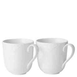 Hvit Riflet Halvblonde krus 37 cl 2 stk