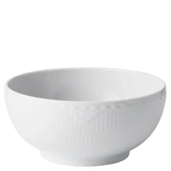 Hvit Riflet Halvblonde skål 18 cm