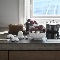 Hvit Riflet Halvblonde skål 18 cm