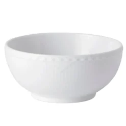 Hvit Riflet Halvblonde skål 15 cm